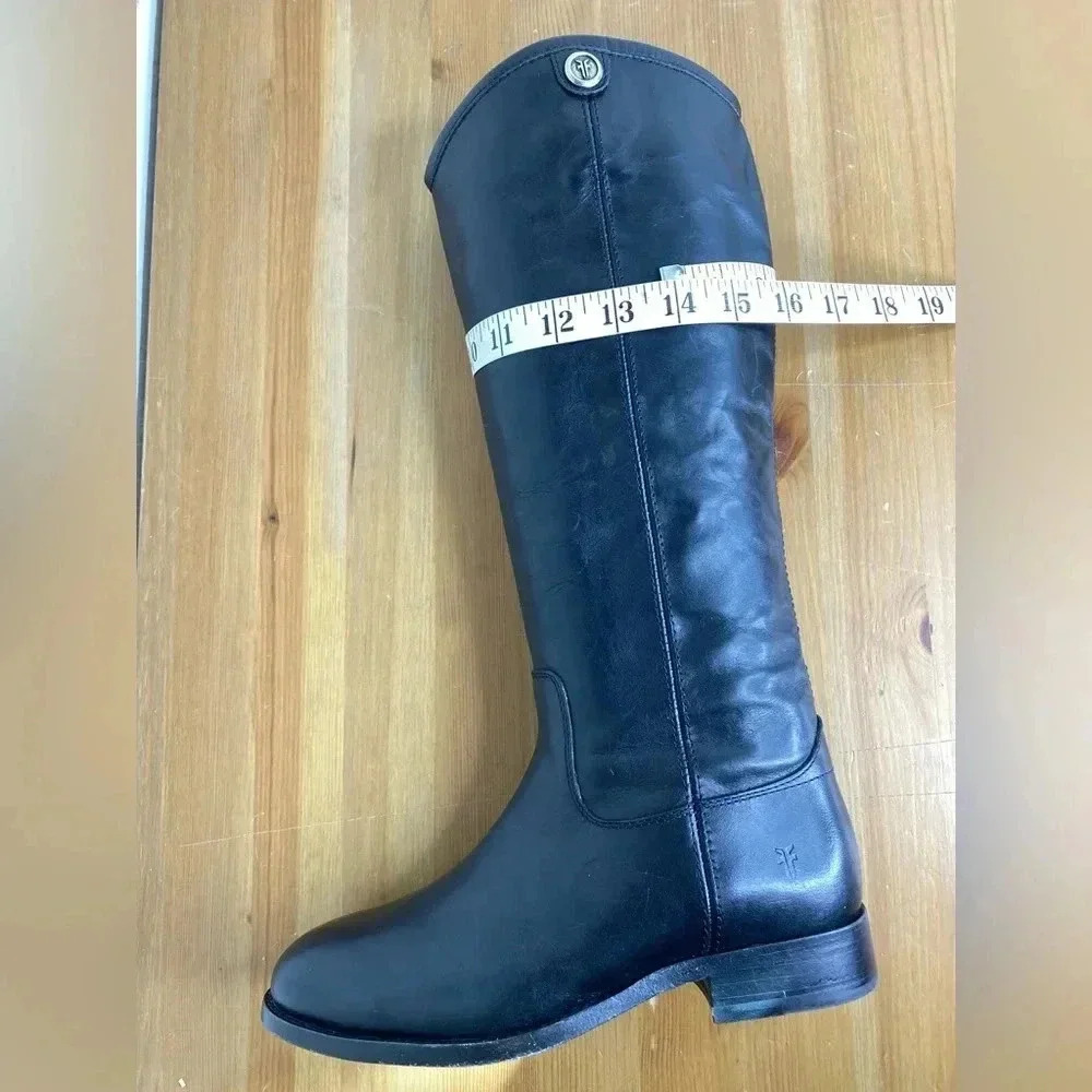 NEW FRYE Melissa Button 2 Black Leather Equestrian Boots Women’s Size 5.5B - Picture 12 of 14